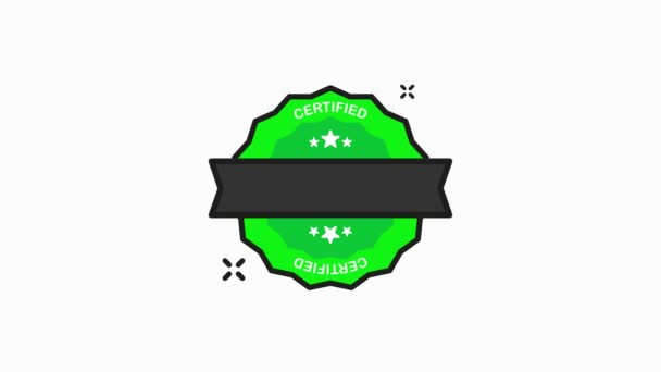 Certificazione badge ISO 31000 Icona timbro verde in stile piatto su sfondo bianco. Grafico di movimento. — Video Stock