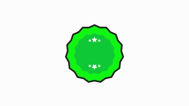Haccp badge groen Stempel pictogram in platte stijl op witte achtergrond. Bewegingsgrafiek. — Stockvideo