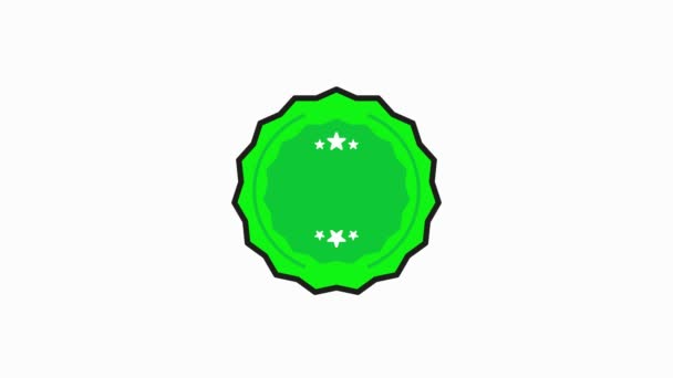 Badge recommandé vert Icône de timbre en style plat sur fond blanc. Graphique de mouvement. — Video