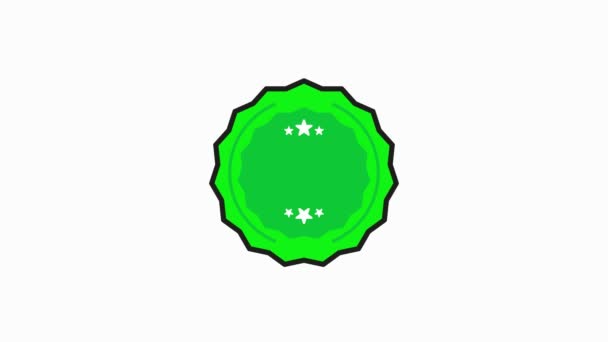 GMO FREE badge green Icono de sello en estilo plano sobre fondo blanco. Gráfico de movimiento. — Vídeos de Stock