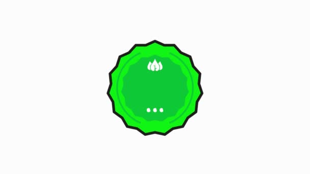100 percent Vegan organic nature badge green Stamp icon in flat style on white background. Motion graphic. — Stock Video