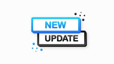 Yeni konuşma baloncuğu ile düz pankart. Beyaz arka planda iş, pazarlama ve reklam afişi. Hareket grafiği.