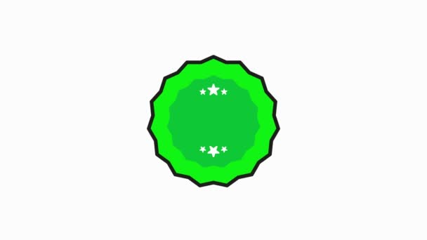 ISO 9001 인증 배지 인증그린 스택 아이콘 (Certification green Stamp icon) 은 흰색 배경에 평평 한 스타일로 되어 있다. 모션 그래픽. — 비디오