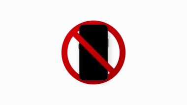 Telefon yok. Telefon ikonu. Telefonu kapat. Beyaz arka planda izole edilmiş. Mobil simge. İzole tabela sembolü. Hareket grafiği.