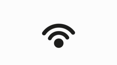 Beyaz arka planda Wi fi simgesi. Dijital çizim. Dijital teknoloji. Hareket grafiği.
