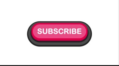 Beyaz arkaplanda düz stil olarak izole edilmiş kırmızı 3D tuşa abone olun. Hareket grafiği.