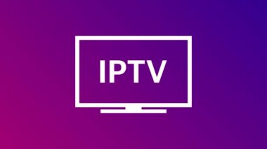 Gradyan arkaplanda beyaz gradyan rengi olan IPTV çözünürlük sunumu TV isim plakaları. Televizyon sembolleri ve simgeleri. Hareket grafiği.