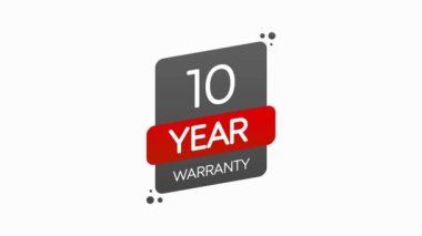 Konsept tasarım için beyaz arka planda on yıllık garantisi olan simge. Simge tasarımı. Başarı rozeti. Tasarım kavramı. Amblem destek konsepti. Hareket grafiği.