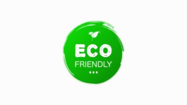 Eko Friendly Fresh sağlıklı organik vegan gıda lineer grunge logo etiketleri ve etiketleri farklı tasarım ve yeşil renk. El yapımı nesneler. Hareket grafiği.