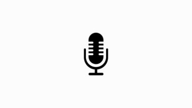 Podcast konsepti. İnce çizgi simgesi. Soyut simge. Beyaz arka plan. Modern ses dalgası dengeleyicisi. Hareket grafiği.