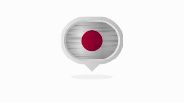 Japon bayrağı gerçekçi bayrak. Japon malı. Hareket grafiği.