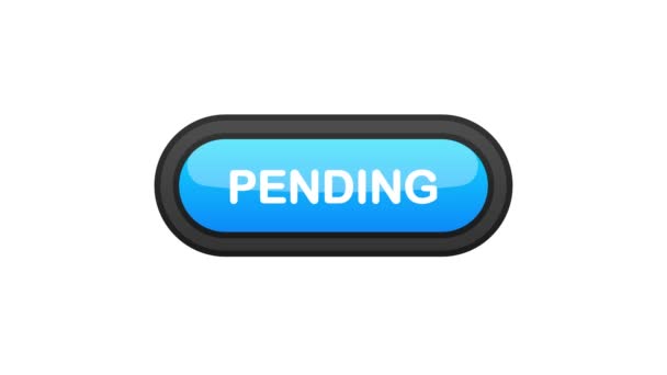Botón 3D azul pendiente en estilo realista aislado sobre fondo blanco. Gráfico de movimiento. — Vídeo de stock