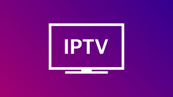 IPTV rozlišení prezentace TV jmenné tabulky bílé barvy přechodu na pozadí přechodu. Televizní symboly a ikony. Pohybová grafika. — Stock video