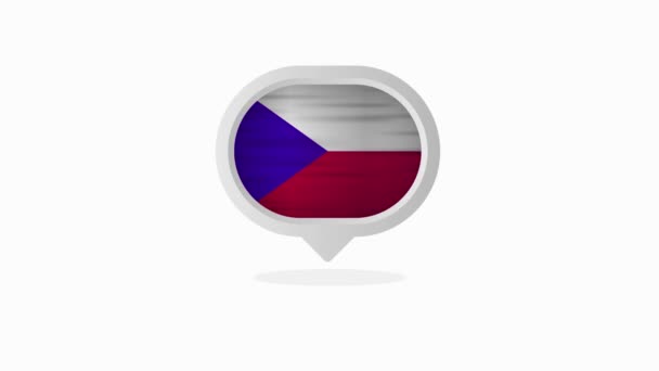 Bandera checa bandera realista. Hecho en checo. Gráfico de movimiento. — Vídeo de stock