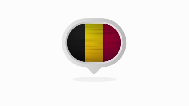 België vlag realistische vlag. Gemaakt in België. Bewegingsgrafiek. — Stockvideo