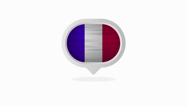 Flaga francuska realistyczna. Wyprodukowano we Francji. Grafika ruchowa. — Wideo stockowe