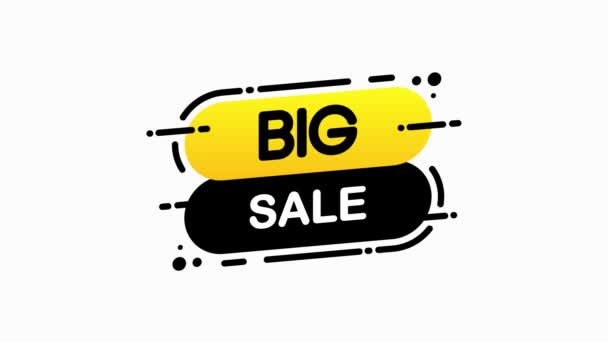 Big Sale Mega Discount flat banner on white background. 메가 세일. 추상적 인 디자인. 모션 그래픽. — 비디오