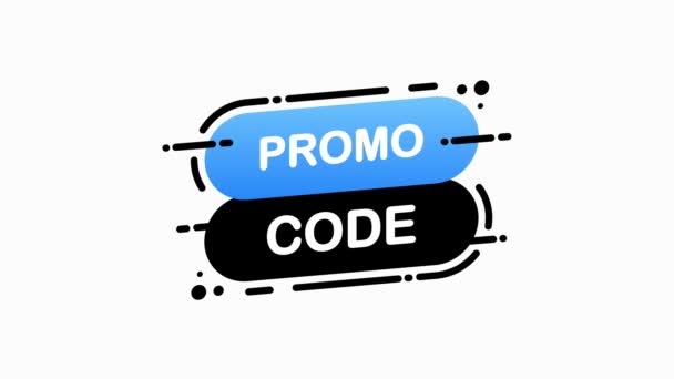 Promo Code Mega Discount bannière plate sur fond blanc. Mega Sale. Design abstrait. Graphique de mouvement. — Video