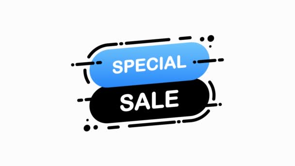 Oferta especial Mega Banner plano con descuento sobre fondo blanco. Mega Venta. Diseño abstracto. Gráfico de movimiento. — Vídeo de stock