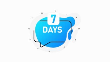 Yedi günlük mavi nesne kaldı. Video amblemi. Hareket grafiği.