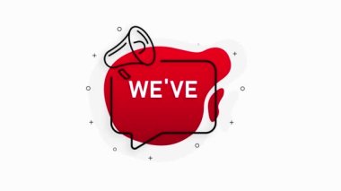 Soyut kırmızı damgayı beyaz arkaplanda izole ettik. Hareket grafiği.