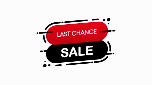 Last Chance Mega Sleva plochý banner na bílém pozadí. Mega Sale. Abstraktní design. Pohybová grafika. — Stock video