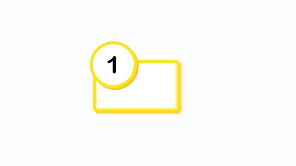 Sbírat žlutá čísla dnů jít odpočítávání šablony na bílém pozadí. Plochý. Pohybová grafika. — Stock video