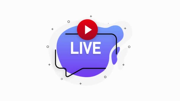 Live webcast, webinář pro koncept designu. Plochý web gradient prapor izolovaný na bílém pozadí. Logo živého vysílání. Plochý. Pohybová grafika. — Stock video