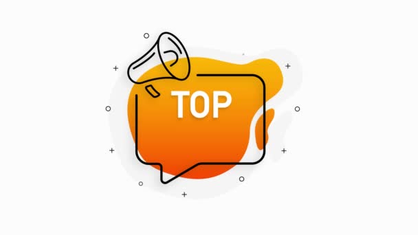 TOP TIPS banner hangosbeszélő. Csodálatos banner marketing design. Előléptetési jel. Lapos absztrakt gradiens stílus. Üzleti siker. Mozgókép. — Stock videók