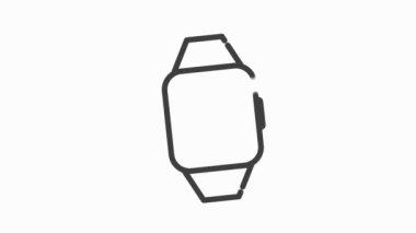 Beyaz zemin üzerinde izole edilmiş düz soyut tasarımı olan bir saat simgesi ELECTRONICS. Hareket grafiği.