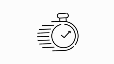 Zamanla ilgili hareket gri çizgi simgesi. Zamanlayıcı, hız, alarm, restore, zaman yönetimi, takvim ve daha fazlası gibi simgeler içerir. Hareket grafiği.