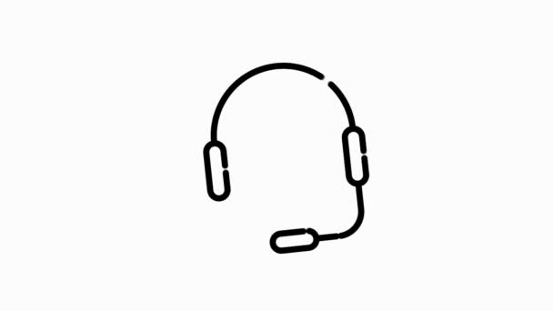 ELEKTRONIKA ikona sluchátek s plochým abstraktním designem izolovaným na bílém pozadí. Pohybová grafika. — Stock video