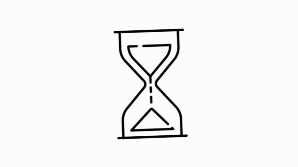 Prosta ikona ruchu związanego z czasem szara linia. Zawiera takie ikony jak zegar, prędkość, alarm, przywracanie, zarządzanie czasem, kalendarz i więcej. Grafika ruchowa. — Wideo stockowe