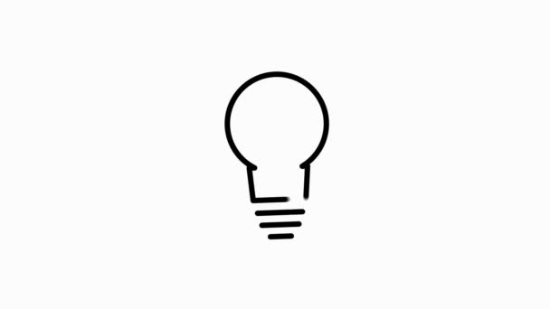 ELEKTRONICS ikona lampy o płaskiej abstrakcyjnej konstrukcji izolowane na białym tle. Grafika ruchowa. — Wideo stockowe