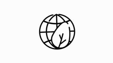 Beyaz arkaplanda çizgi tasarımı izole edilmiş ECOLOGY simgesi. Sağlık koruması. Hareket grafiği.