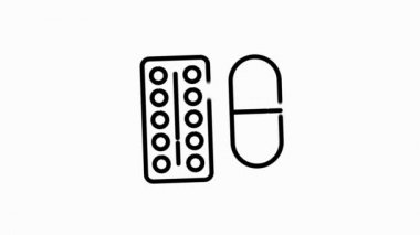 Modern kavramlar, web ve beyaz arka plandaki uygulamalar için sağlık çizgisi simgeleri. Hareket grafiği.