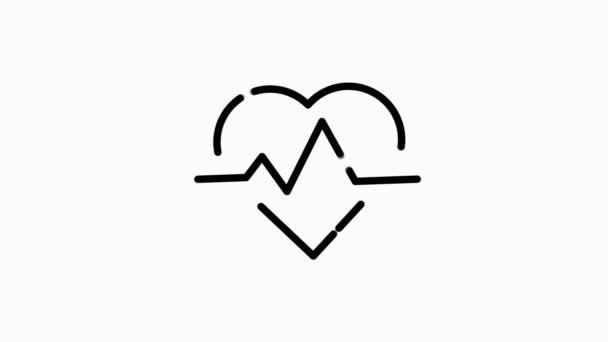 Iconos de línea HEALTHCARE para conceptos modernos, web y aplicaciones sobre fondo blanco. Gráfico de movimiento. — Vídeo de stock