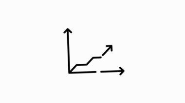 Modern kavramlar, web ve beyaz arka plandaki uygulamalar için iş ve finans çizgisi simgesi. Hareket grafiği.