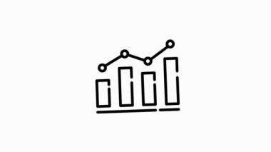 Modern kavramlar, web ve beyaz arka plandaki uygulamalar için iş ve finans çizgisi simgesi. Hareket grafiği.