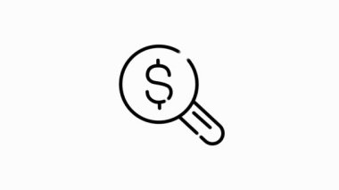 Modern kavramlar, web ve beyaz arka plandaki uygulamalar için iş ve finans çizgisi simgesi. Hareket grafiği.