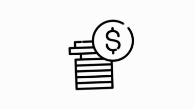 Modern kavramlar, web ve beyaz arka plandaki uygulamalar için iş ve finans çizgisi simgesi. Hareket grafiği.