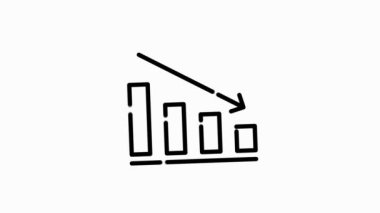 Modern kavramlar, web ve beyaz arka plandaki uygulamalar için iş ve finans çizgisi simgesi. Hareket grafiği.