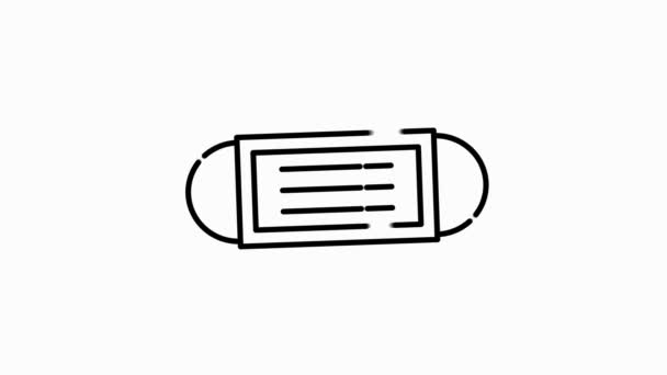 Icono CORONAVIRUS con diseño de línea aislado sobre fondo blanco. Gráfico de movimiento. — Vídeos de Stock