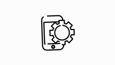 Beyaz arkaplanda izole edilmiş düz soyut tasarıma sahip ELECTRONICS simgesi. Hareket grafiği.