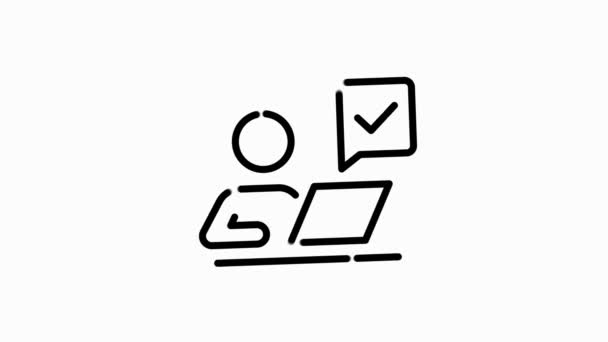 Ref-line icon for modern concepts, web and apps on white background. Гафические движения. — стоковое видео