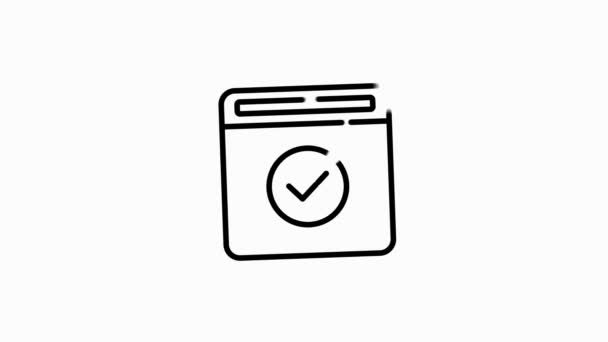 Icono de línea de aprobación para conceptos modernos, web y aplicaciones sobre fondo blanco. Moción gáfica. — Vídeos de Stock