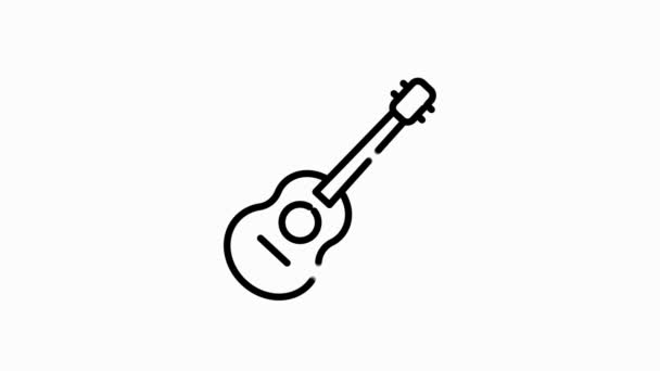 MUSIC icon with line design isolated on white background. Motion graphic. — Stock Video