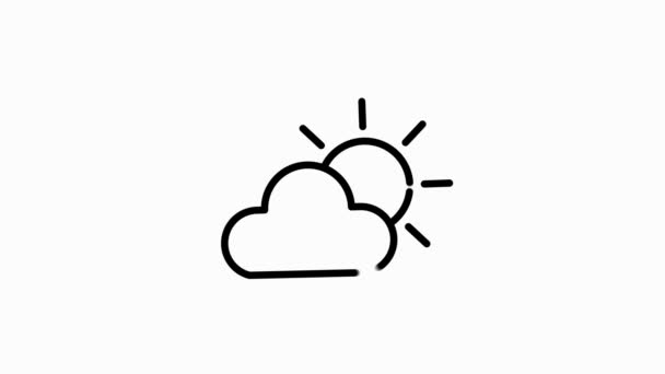 Weather line icon for modern concepts, web and apps on white background. Motion graphic. — Stock Video