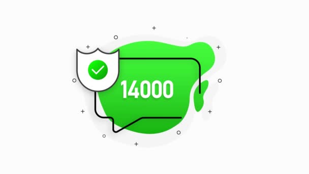 Zelená abstrakce izolované samolepka iso 14000 certifikované. Pohybová grafika. — Stock video