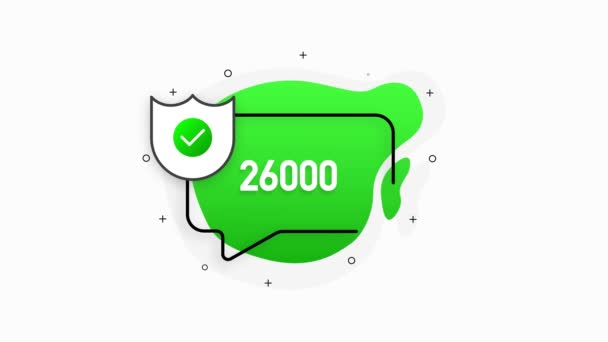 Groene abstractie geïsoleerde sticker iso 26000 gecertificeerd. Bewegingsgrafiek. — Stockvideo